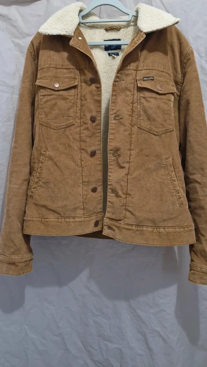 Vestes homme wrangler marron polaire - photo numéro 2