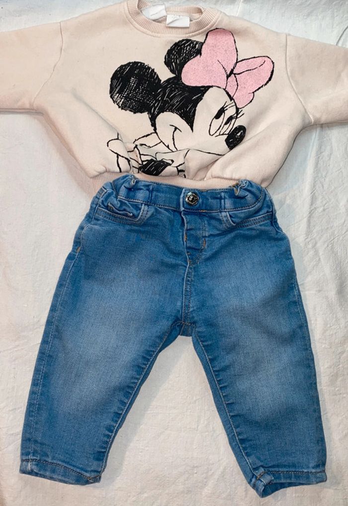 ensemble sweat Zara + jeans H&M 6 mois - photo numéro 2