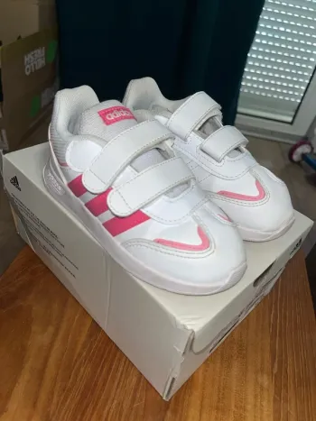 Basket fille adidas 27 blanche et rose