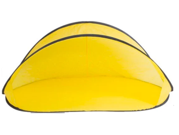 Tente de plage pliable Pop-Up | 180 x 125 x 83 cm Résistant à l'eau et avec protection UV Jaune