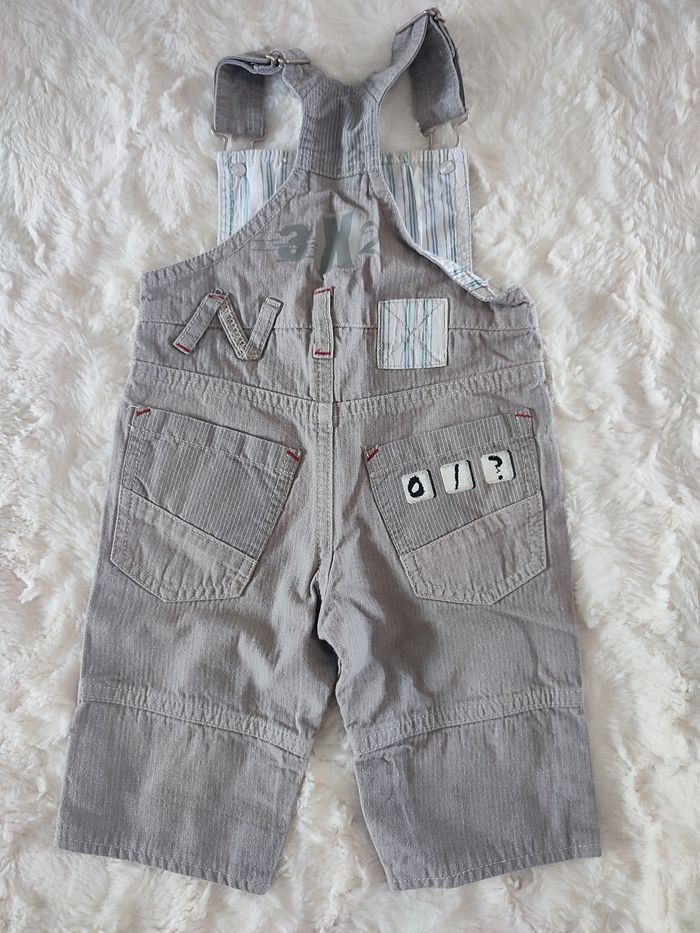 Salopette grise en jeans La compagnie des petits taille 6 mois - photo numéro 3
