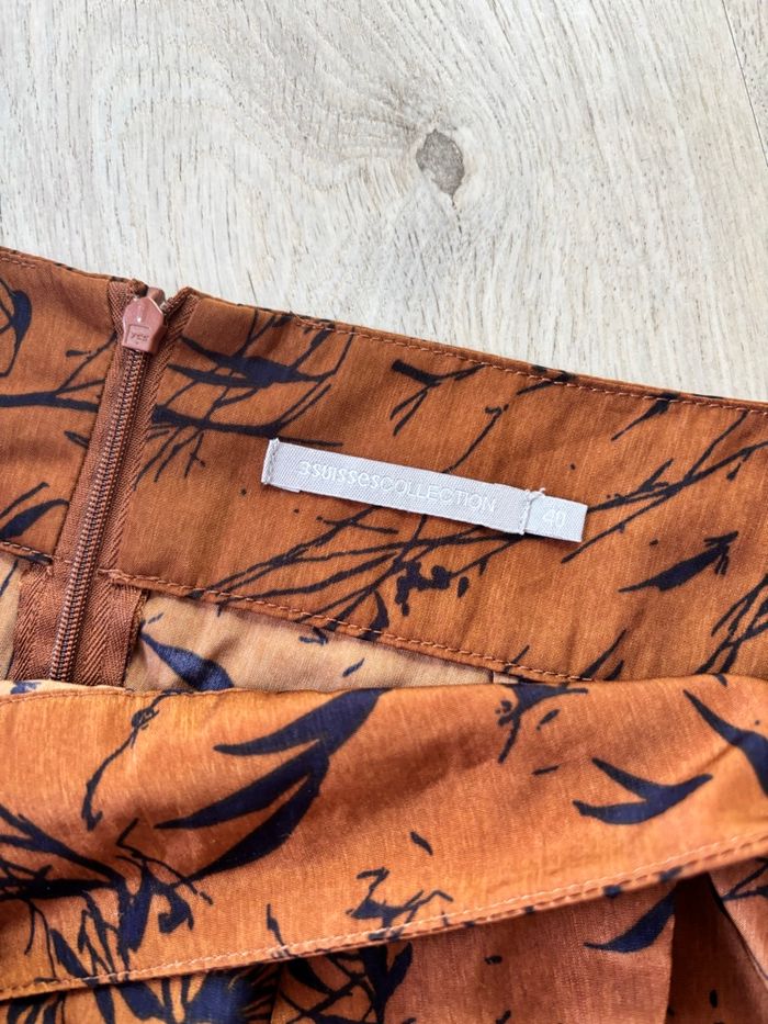 Jupe porte-feuille camel et marine - taille 40 - photo numéro 3