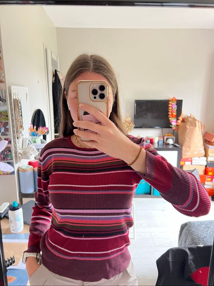 Manche longue à rayure femme taille M Caroll
