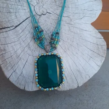 Collier vintage perles verre
