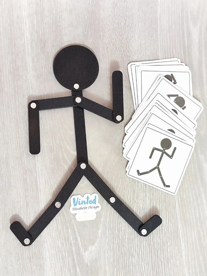 Jeu Montessori cartes de motricité fine Wooden Man - photo numéro 2