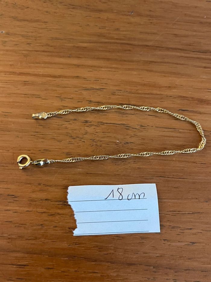 Bracelet chaine plaqué or 18cm - photo numéro 4