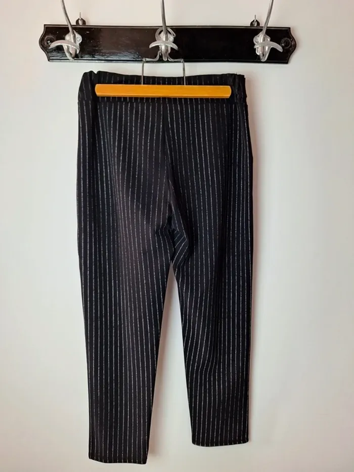 Pantalon léger noir rayé 36 - photo numéro 2