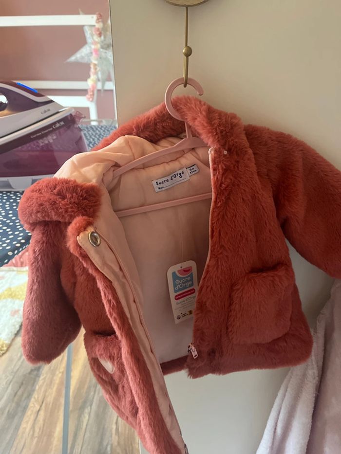 Manteau rose sucre d’orge neuf