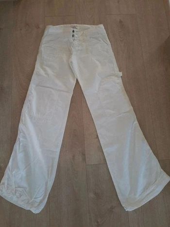 Pantalon blanc jambes larges femme Lois 37/29