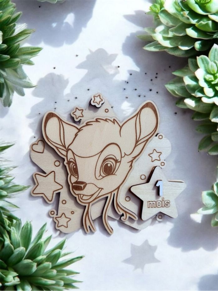 Cartes étape en bois bambi - photo numéro 2