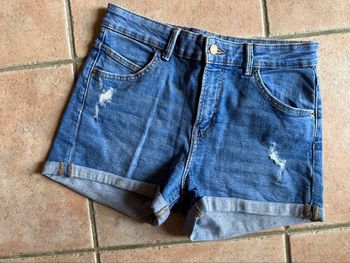 Short jean bleu demin Bershka Taille 38