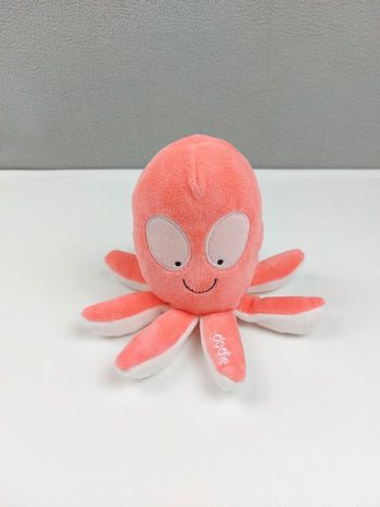 Doudou peluche pieuvre poulpe rose blanc DODIE 19 cm sos doudou pro