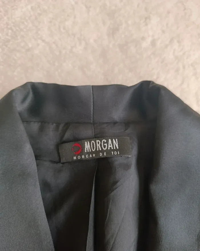 Veste Blazer Morgan gris et noir à rayures et fil métallisé 36 - photo numéro 6