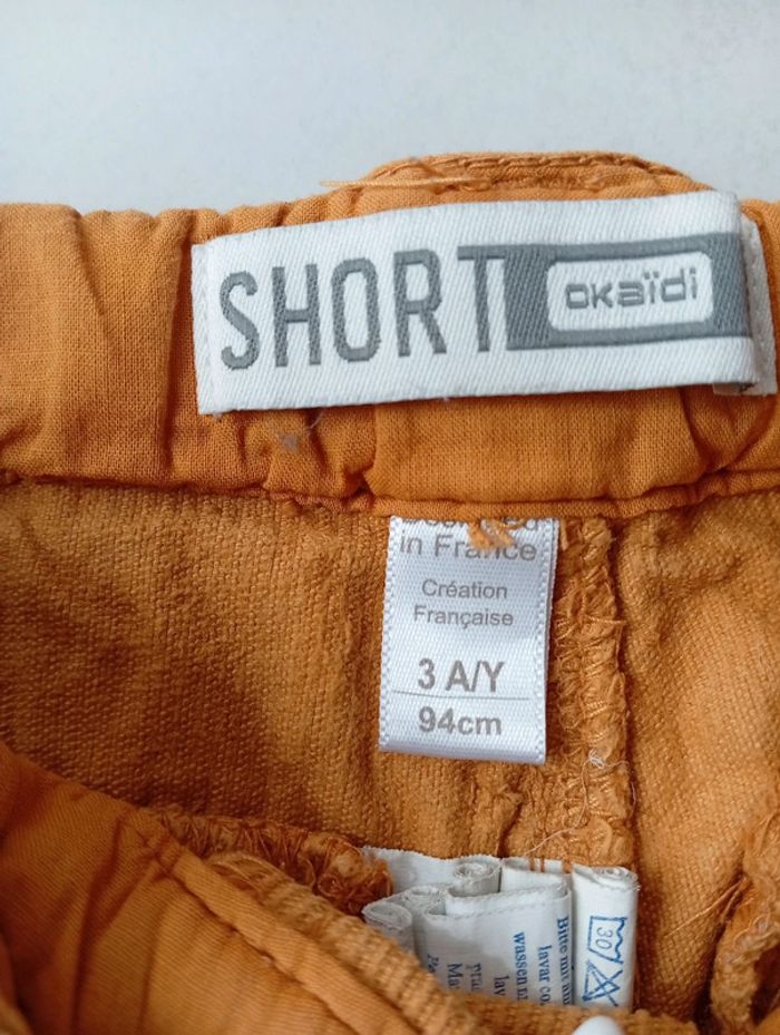 OKAÏDI - short en velours taille 3 ans | jaune moutarde - printemps été automne - photo numéro 3