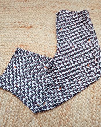 Pantalon fluide léger motif géométrique