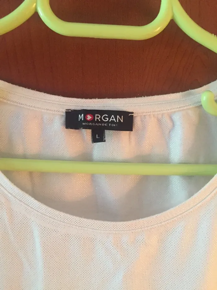 Tee-shirt blanc Morgan taille L - photo numéro 3