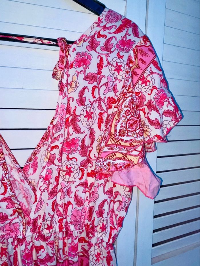 Robe, top volant à fleurs Rose defox - photo numéro 4