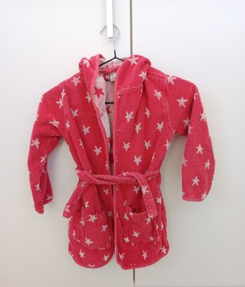 Peignoir Vertbaudet 6 ans – rose orangé à étoiles blanches ⭐🩷