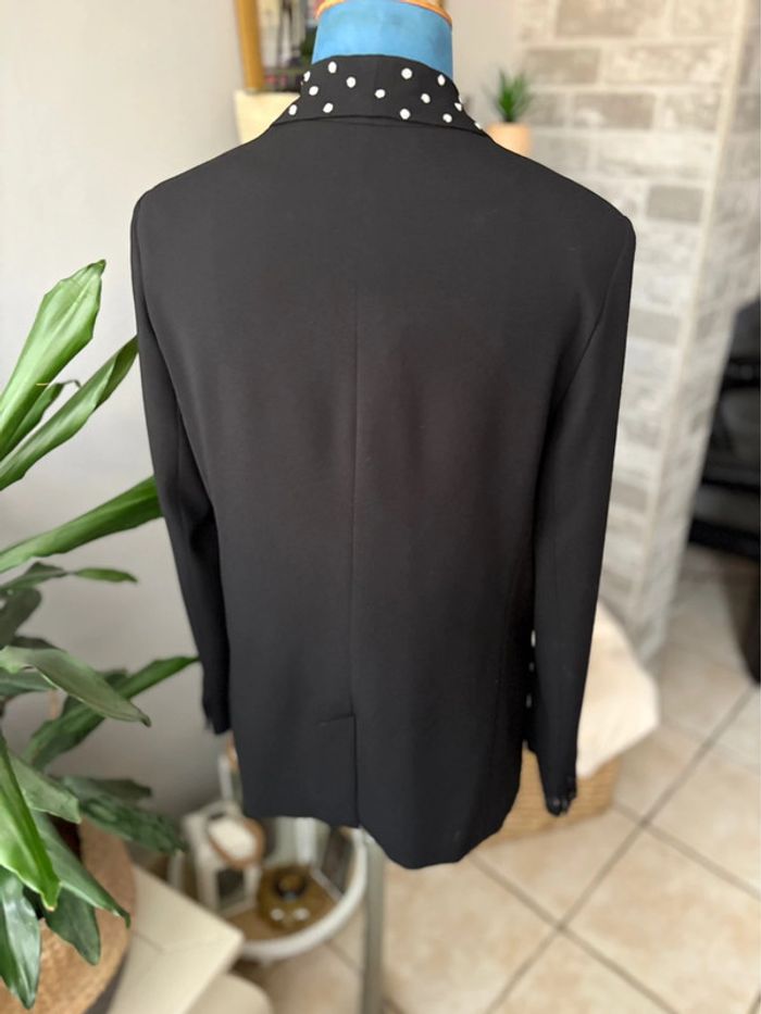 Veste blazer long Claudie Pierlot - noir avec détails argenté - taille 40/L - en très bon état - photo numéro 6