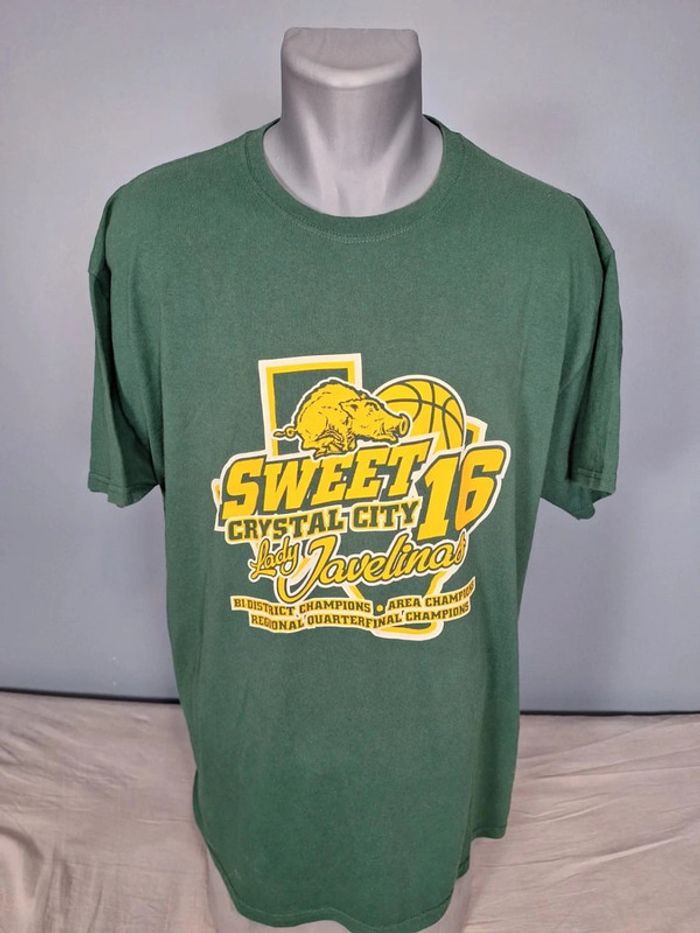 T-shirt vintage jerzees - basket Crystal City Lady Javelinas – 2019 – vert (501)