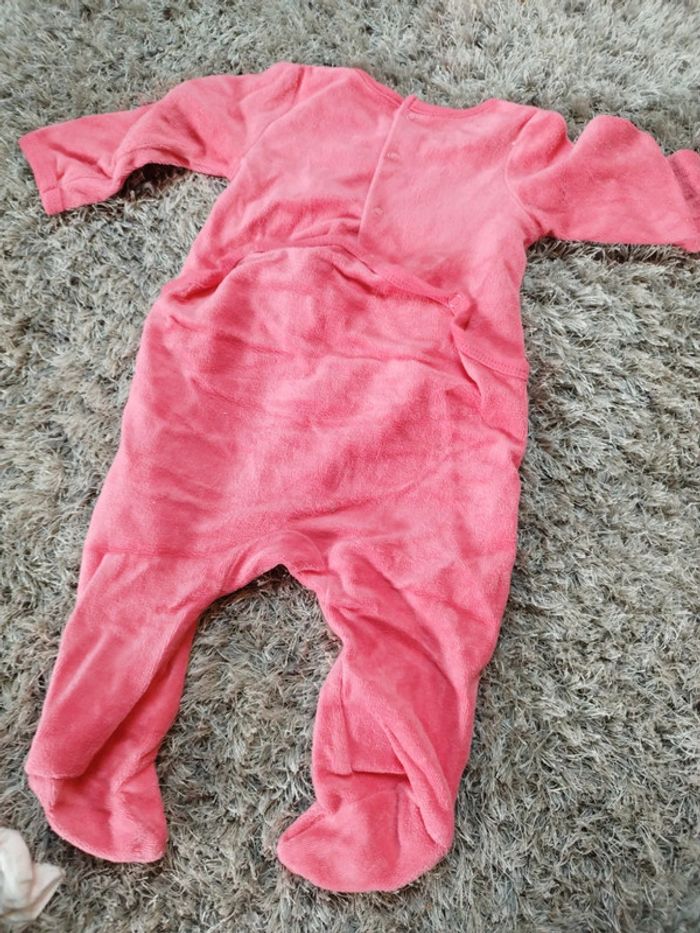 Pyjama une pièce bébé fille taille 6 mois couleur rose - photo numéro 3