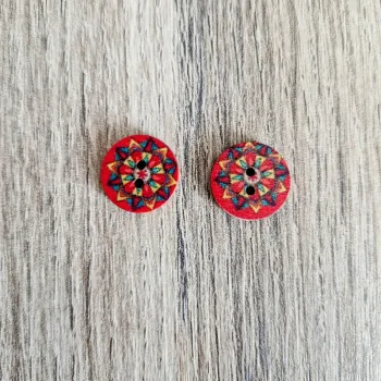 Lot de 2 boutons en bois vintage