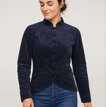 💙 Jolie veste cintrée en velours ras bleu – Vintage H&M – Taille 42 💙
