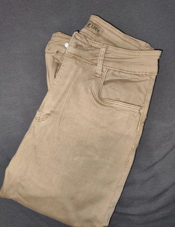 Jeans slim skinny femme beige