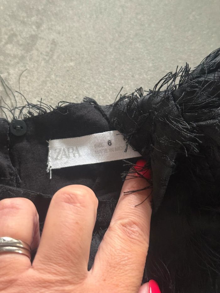 Ensemble Zara 6 ans tbe jupe en jean + top à franges - photo numéro 4