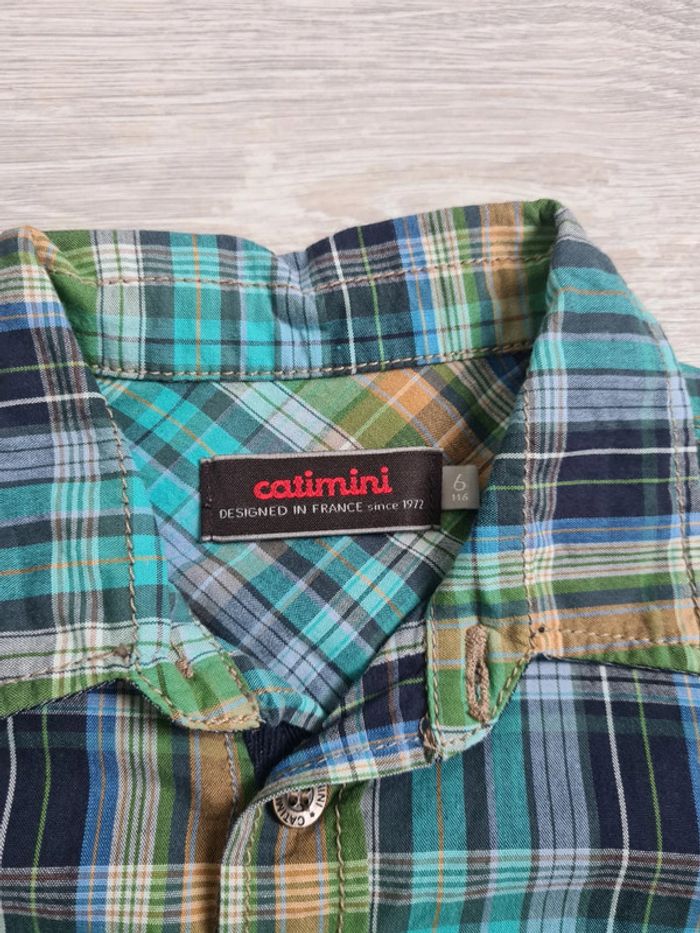 Chemise bleue à carreaux Catimini 6 ans - photo numéro 2