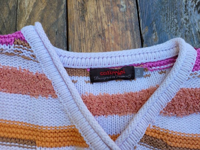 Superbe gilet tout doux Catimini, tons violet, 4 ans - photo numéro 5