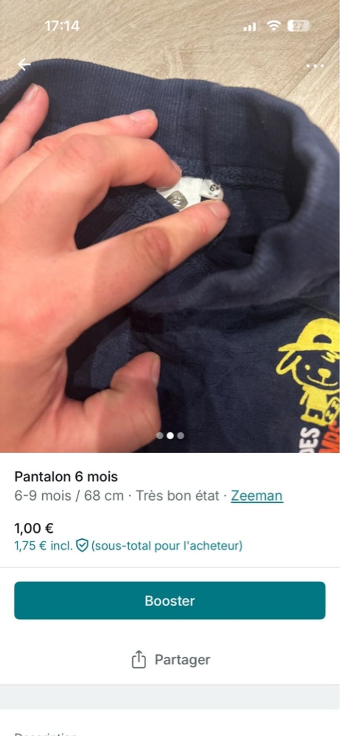 Pantalon 6 mois - photo numéro 2