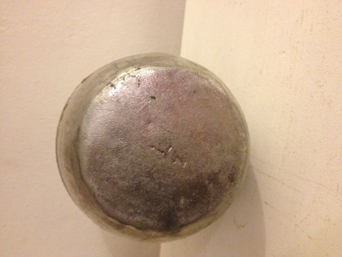 Ancien petit sceau gris argenté avec anse et couvercle pour décoration ou autre - photo numéro 4
