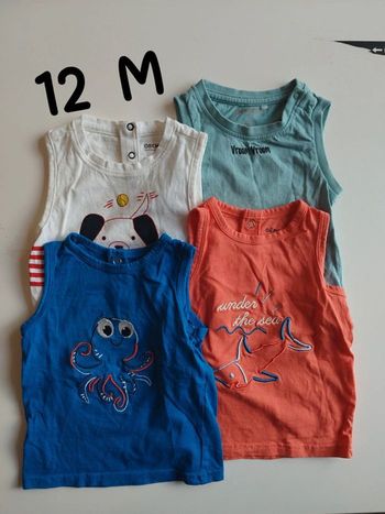 Lot débardeurs bébé garçon 12 mois