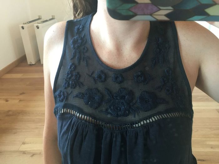 Débardeur noir dentelle broderie anglaise superdry - photo numéro 2