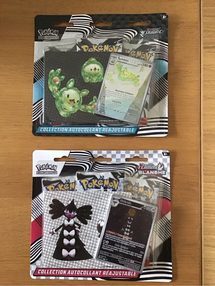 Lot deux tripacks cartes Pokémon flamme blanche foudre noire boosters