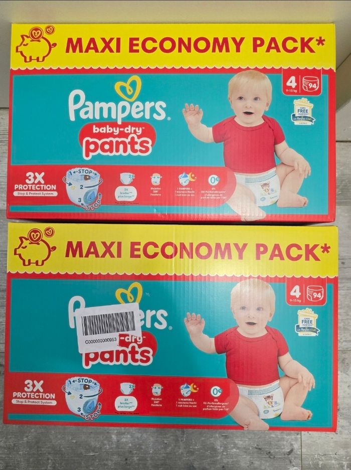 🍼 Pampers Baby-Dry Pants T4 (9-15 kg) Lot de 2 × 94 couches – Total 188 Pants