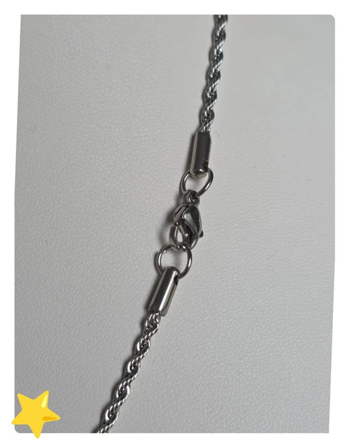 Collier maille Torsadé Monomen acier inoxydable  45cm - photo numéro 5