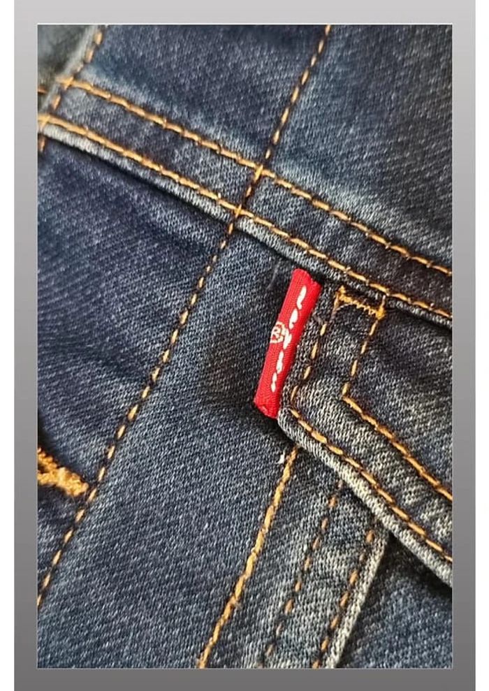 Veste en jeans à capuche bleu et gris Levi Strauss Taille 36 mois - photo numéro 3