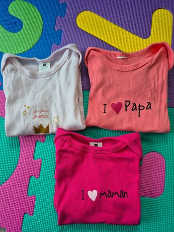Lot de 3 bodies MC + 1 body Petit Béguin ML36m