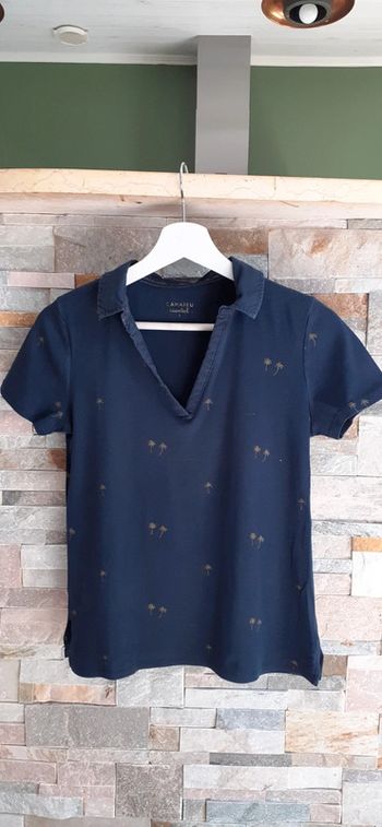 Polo bleu marine Essentiel de Camaïeu T36