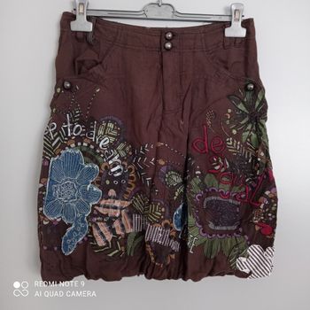 Jupe marron patchwork t34 Desigual