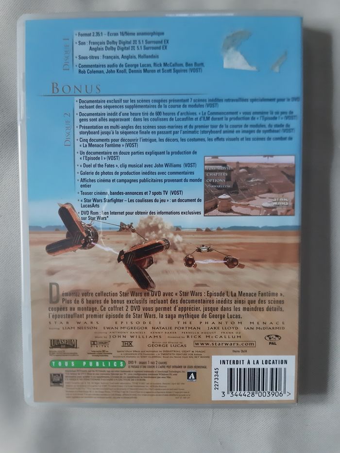DVD - Star Wars I - La menace fantôme - photo numéro 2
