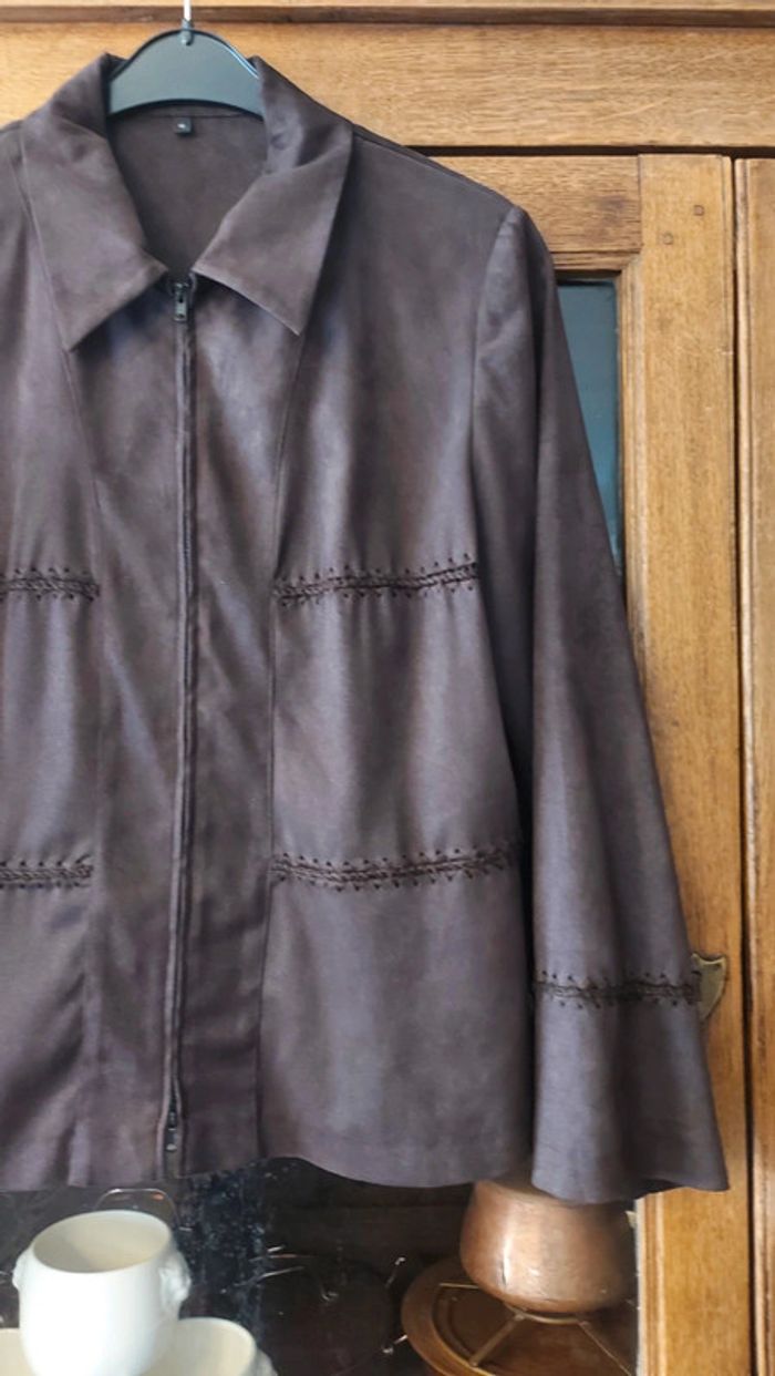 Veste  Marron effet daim Duo t 40 - photo numéro 2