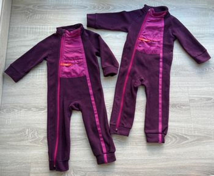 Combinaison polaire prune fille 2/3 ans Wed’ze