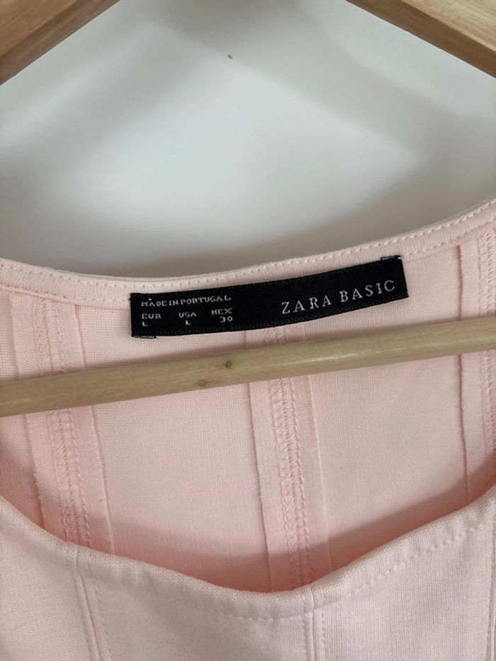 Robe sans manche rose pale Zara taille L - photo numéro 2