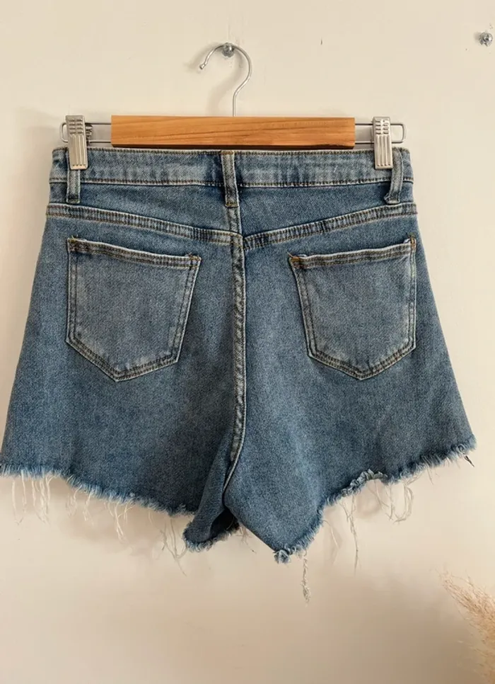 Short en jean bleu taille haute - photo numéro 5
