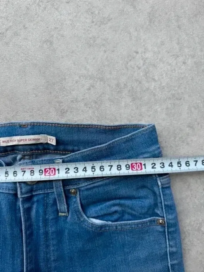 Jeans Levi's Mile High Super Skinny W27 FR36 coupe skinny bleu Femme Women pan575b - photo numéro 3