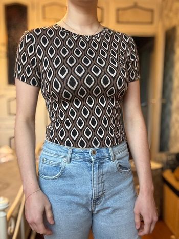 Top dos lacé motif géométrique – FB Sister - Taille M - très bon état
