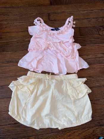 Petit haut lili gaufrette et short Bout’chou 12 mois